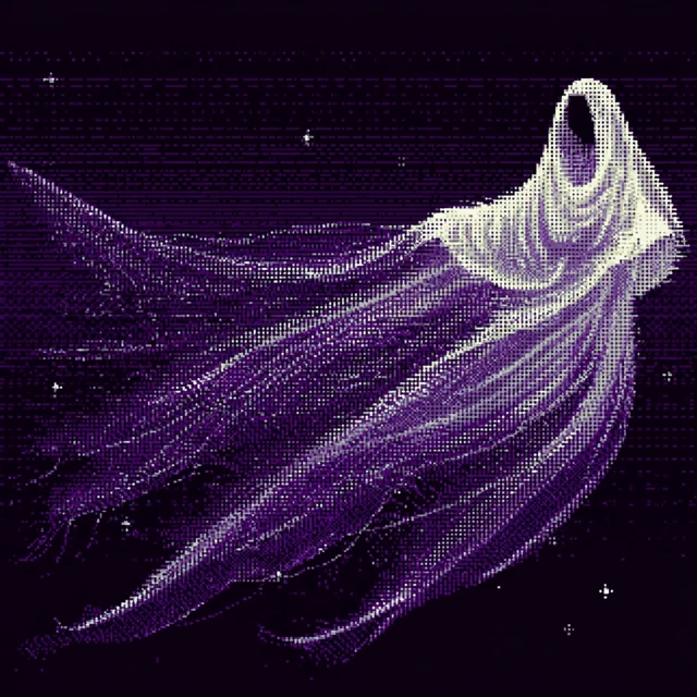 Violet Veil Sect Emblem: Pixel Art