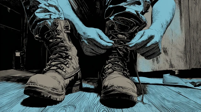 Special Forces Boot Up Comic Style Illustration