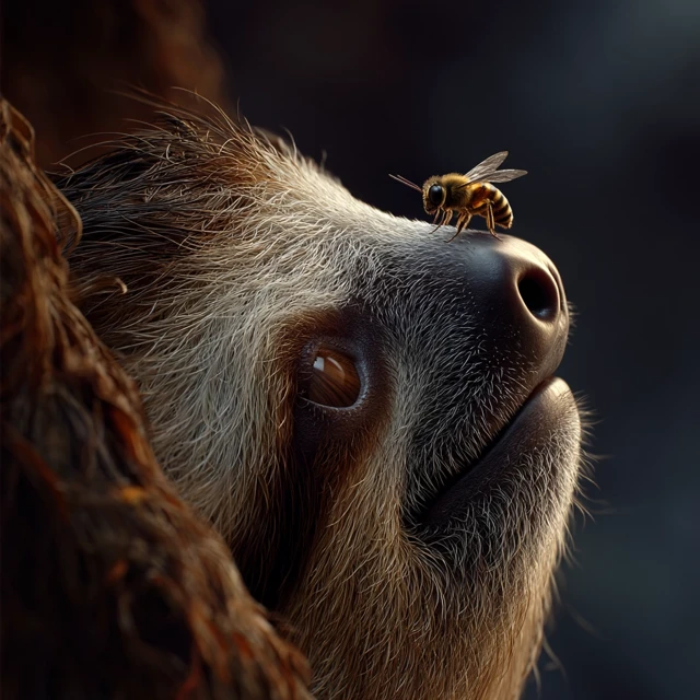 Bee on a Sloth Nose