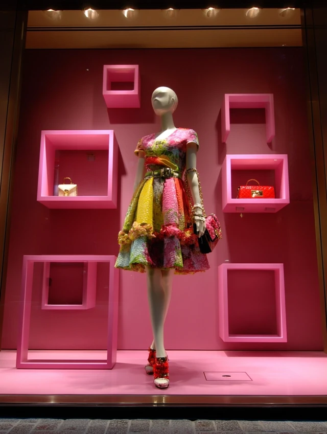 Luxury Boutique Window Display Fashion Design