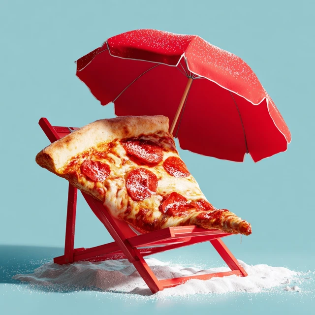 Pizza Slice Summer Break Beach Relaxation Fun