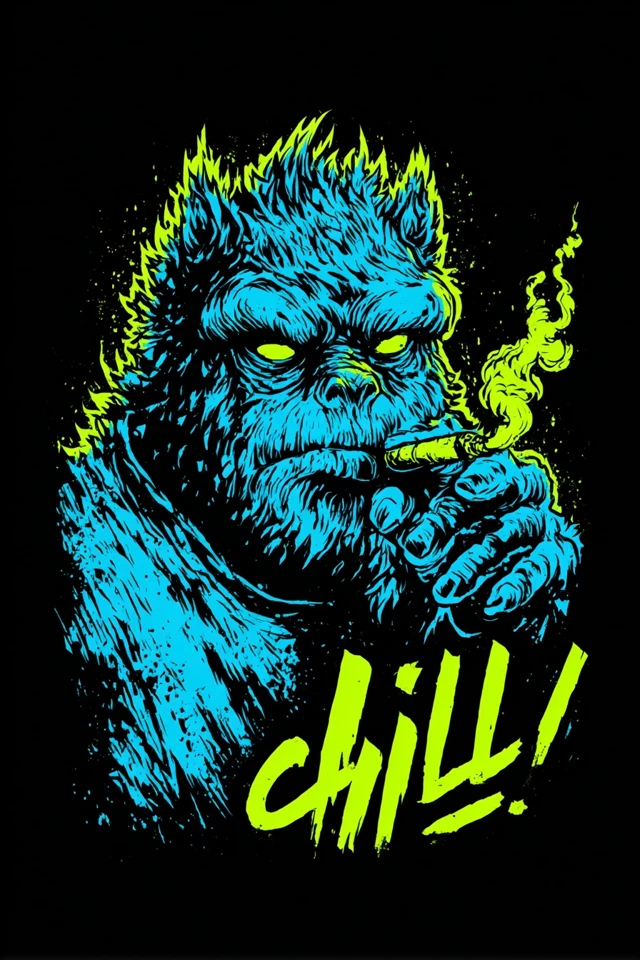 Chill Gorilla T-shirt Design - Retro Cartoon