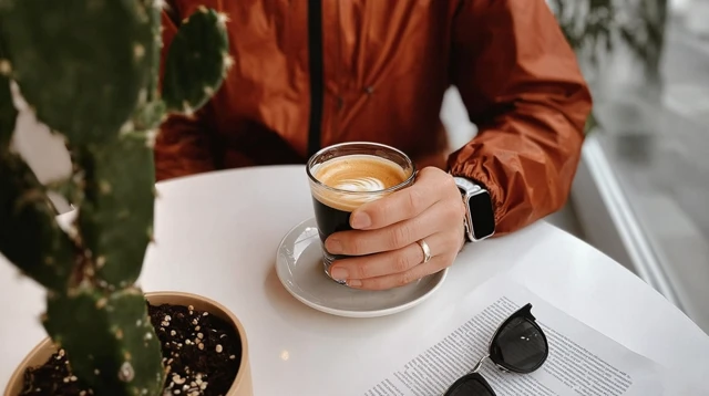 Coffee Break in Cafe Latte Art Minimal Design