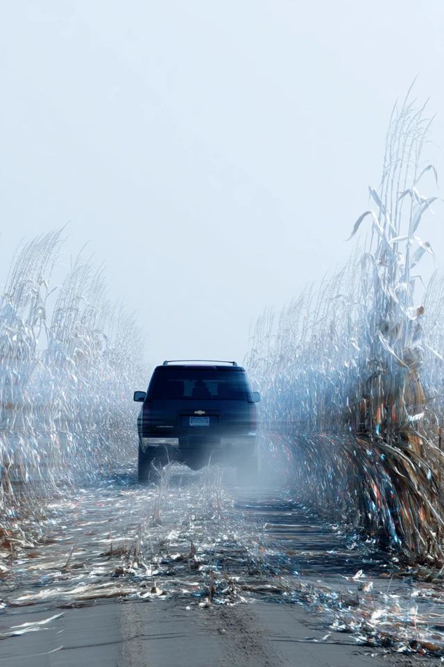 Hummer in Cornfield - Interstellar Movie Still