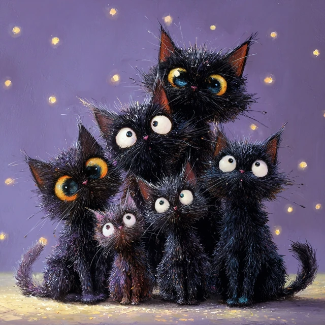 Whimsical Cat Illustrations Adorable Funny Cats