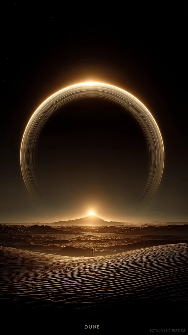 Saturn in Dune: Cinematic Still Shot