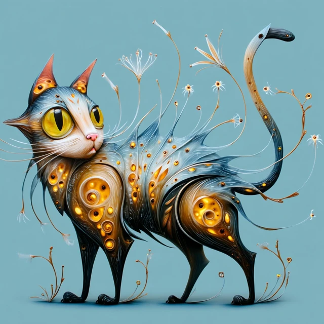 Alien Cat Xenobiological Art