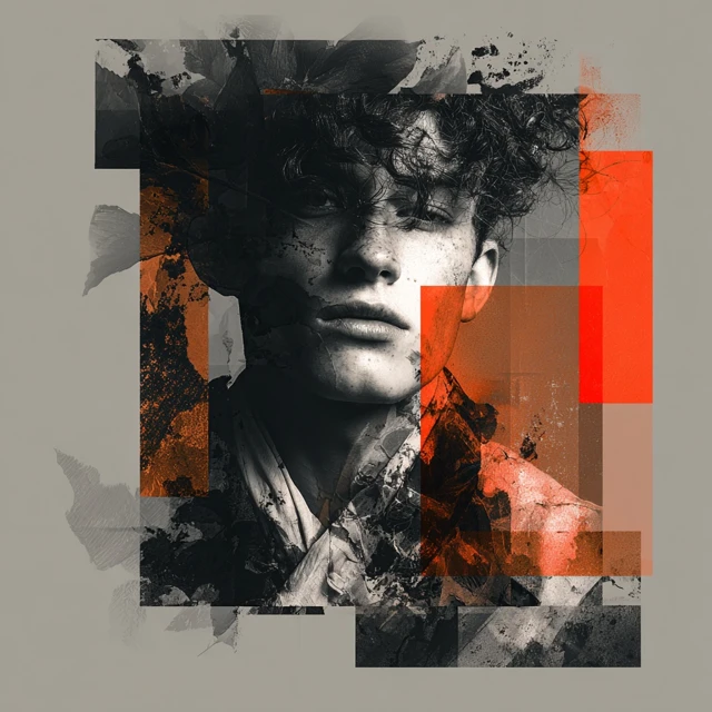 Abstract Pixelated Portrait Digital Art