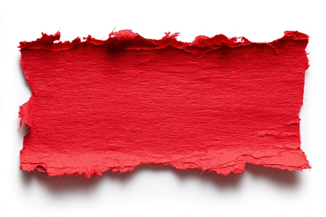 Red Ripped Paper Isolated on White Background