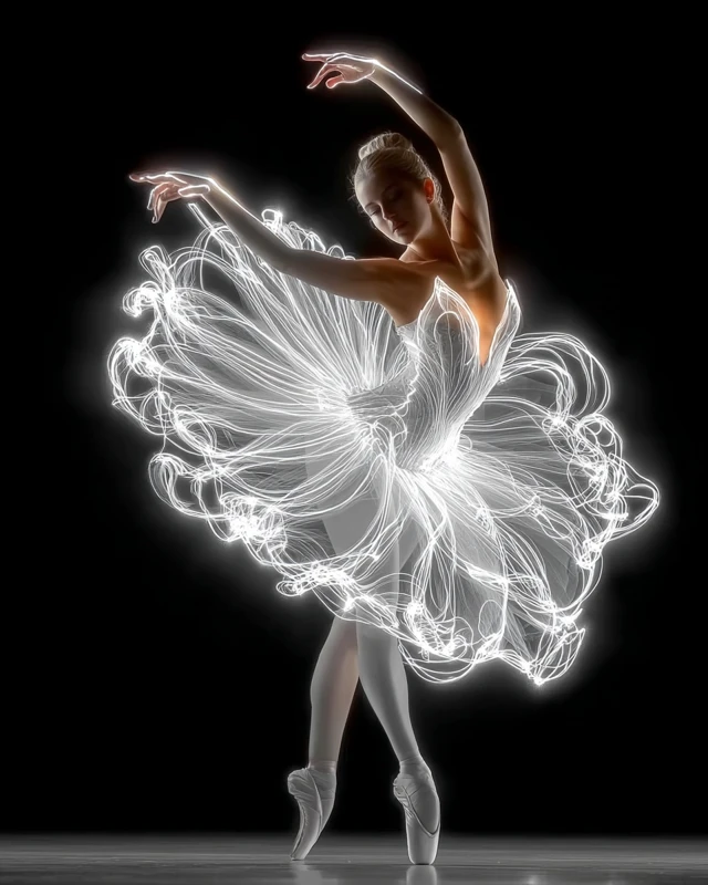 Ballet Dancer Light Painting Photography