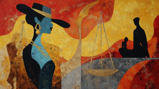 Abstract Balance of Beauty and Family