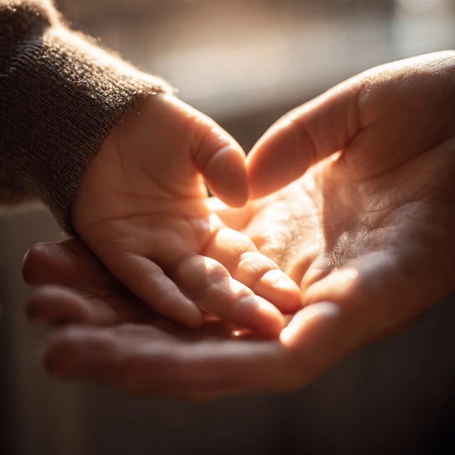 Hands Holding Heart Shaped Light Intimate Love