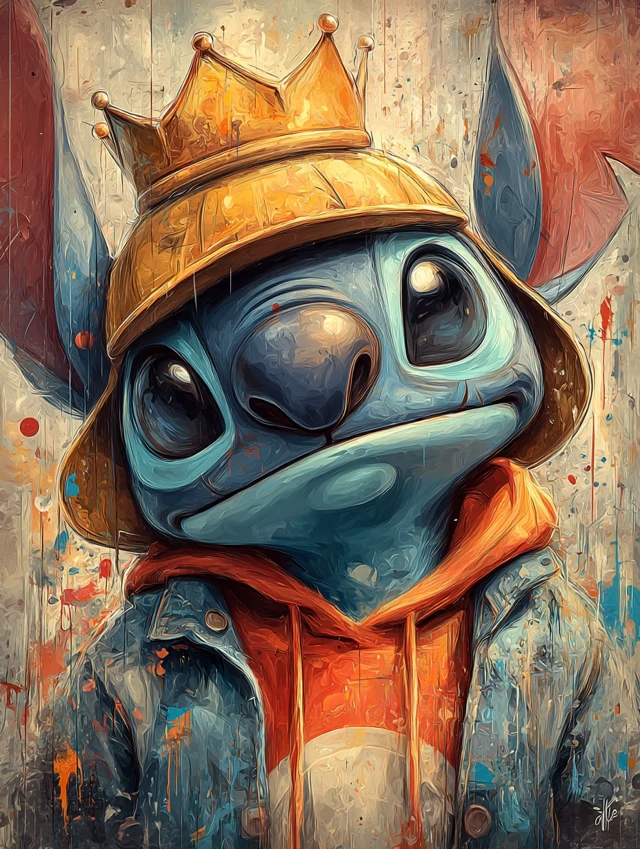 Stitch as a Bad Alien Ruler of the World Art