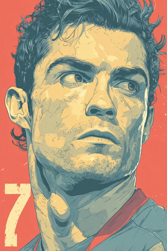 Cristiano Ronaldo Vector Art Portrait Football Poster