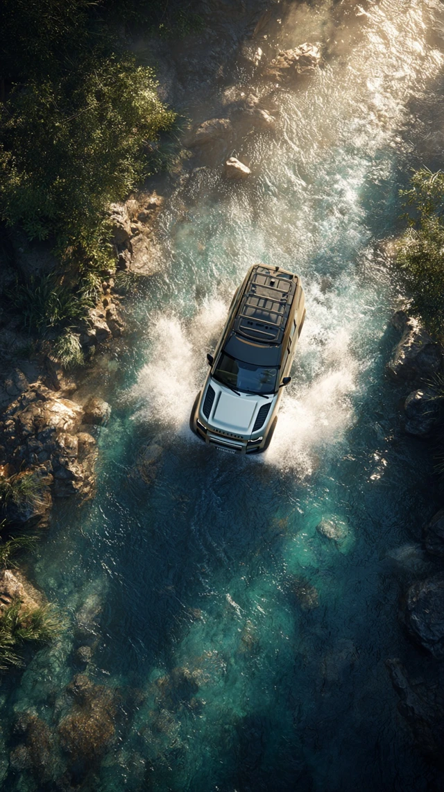 Offroad SUV Crossing River Photography