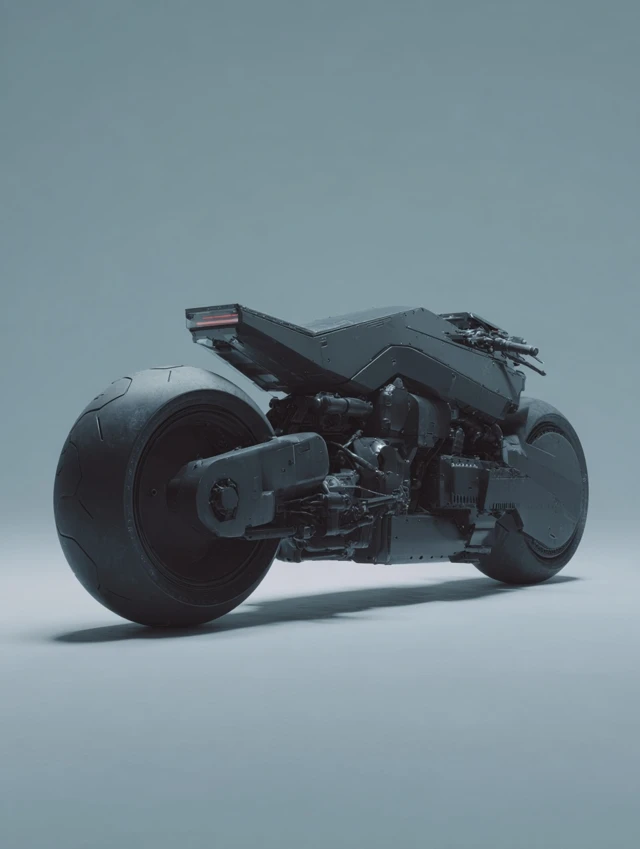 Translucent Cyberpunk Motorbike Product Design