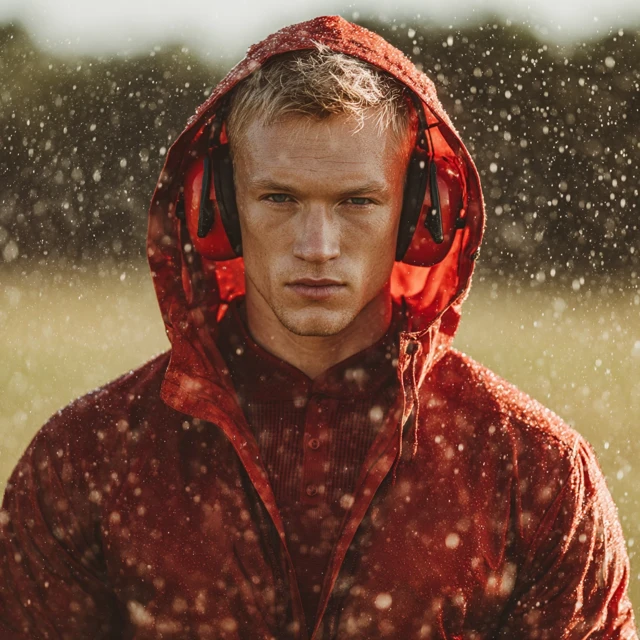 Shooting Instructor in the Rain Tactical Earmuffs