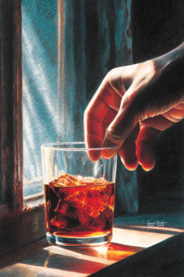 Morning Coffee and Biscuit Colour Pencil Sketch Malaysia