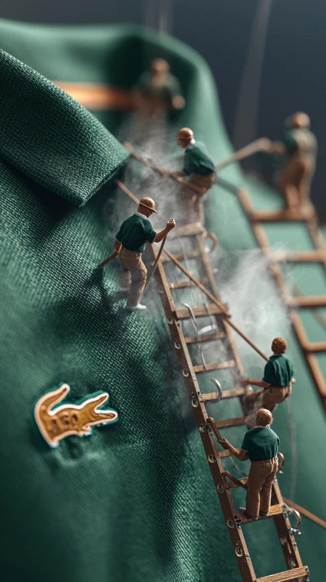 Giant Lacoste Polo Ironed by Tiny Stylists