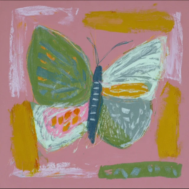 Abstract Butterfly Painting in Pastel Colors