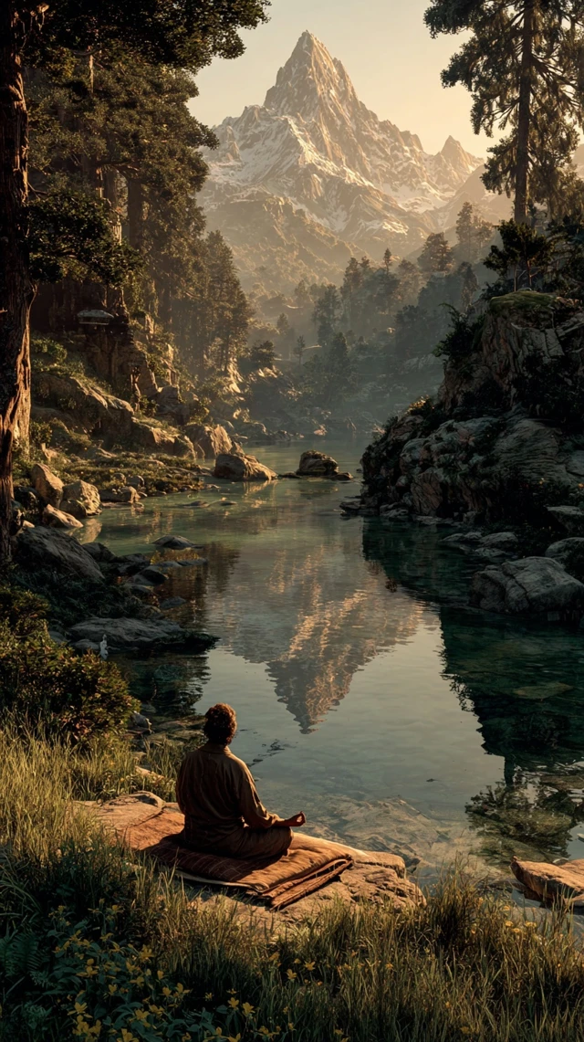 Yogi Meditating in Himalayan Serenity