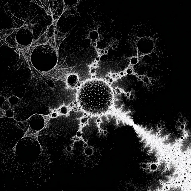 Electrostatic Fractal Patterns Black and White Art