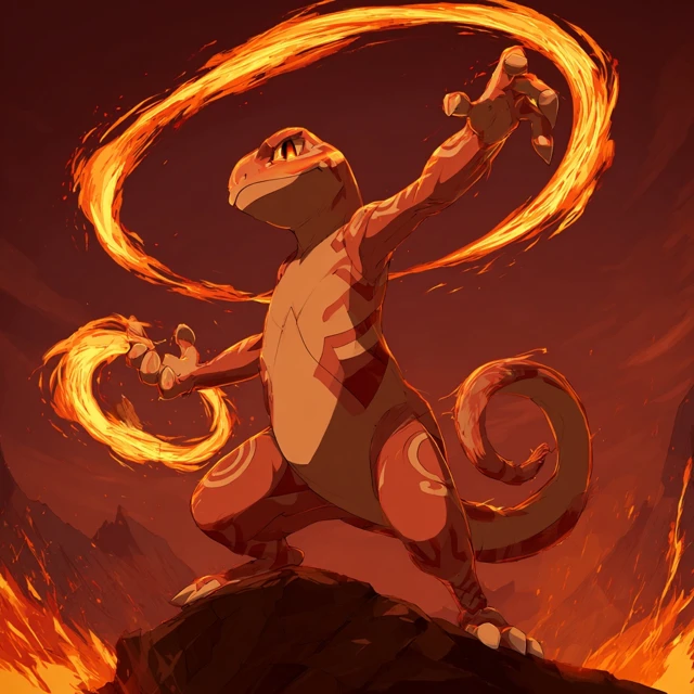 Charmeleon Firebender Avatar Anime Art