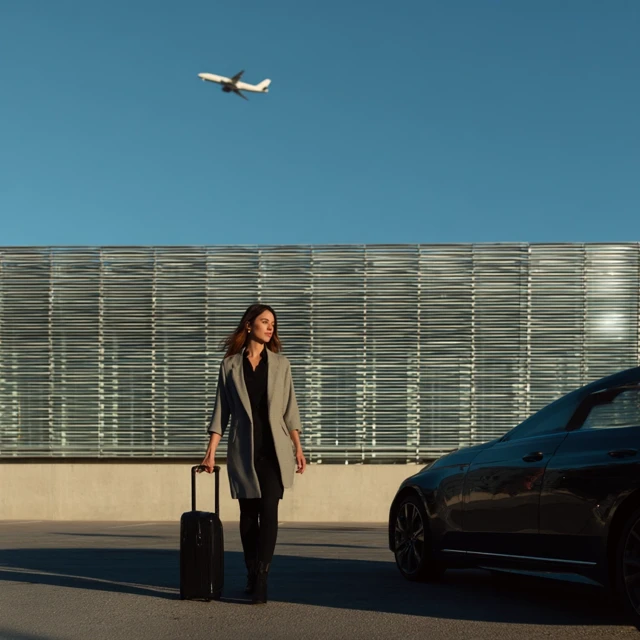 Business Woman at Airport Modern Architecture