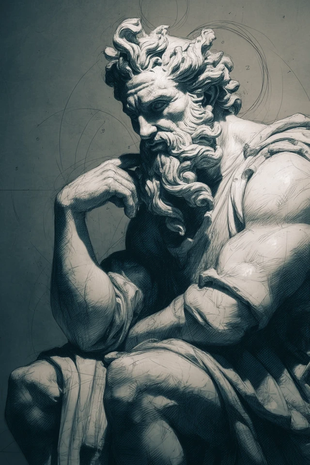 Greek God Statue Graphite Sketch Tattoo Art