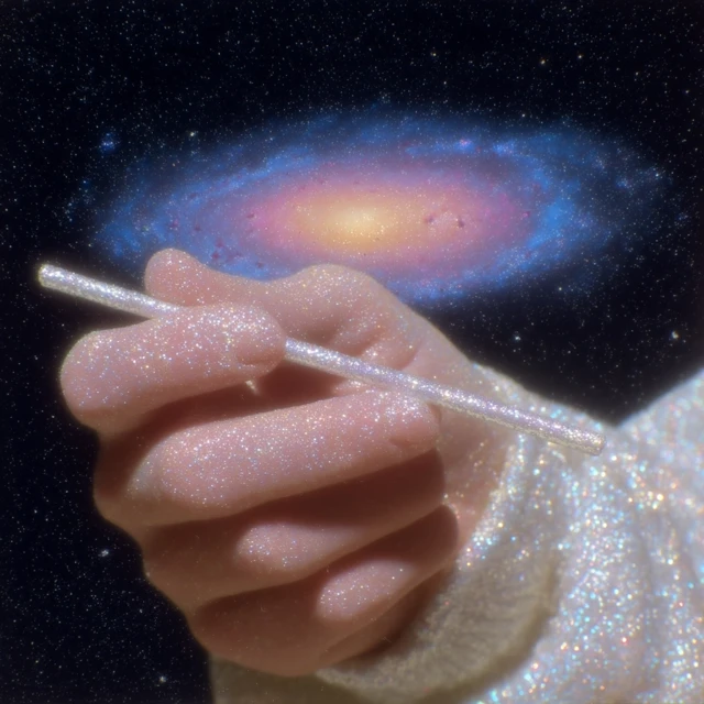 Sparkly Hands Holding Flower Pastel Illustration