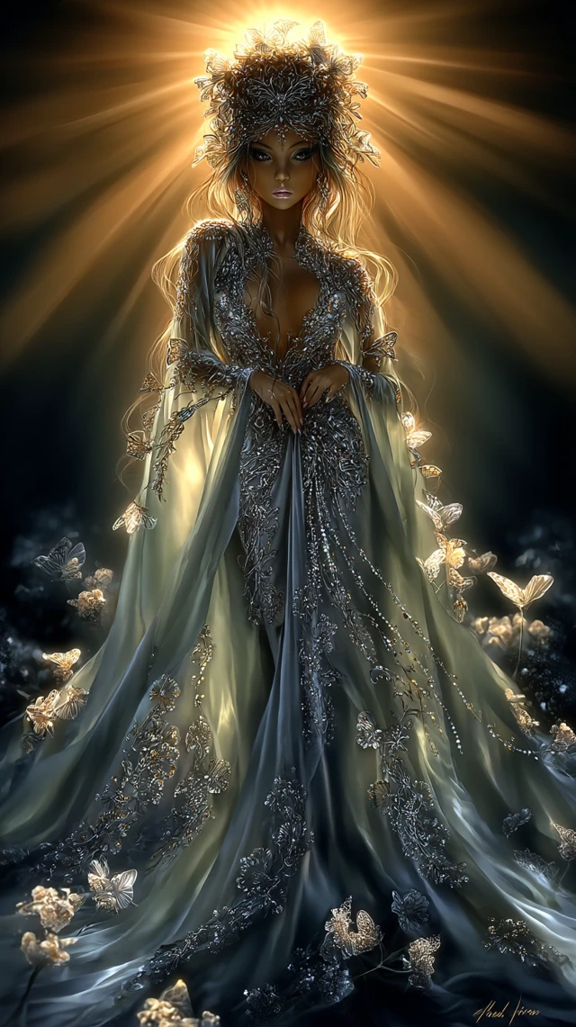 Nordic Goddess Painting Ethereal Portrait Cinematic Lighting