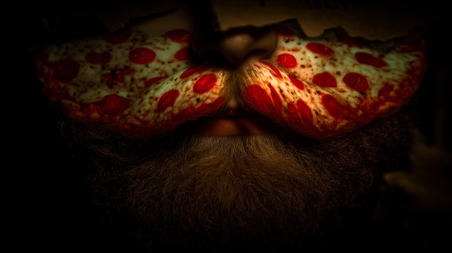 Pizza Beard Artistic Illustration