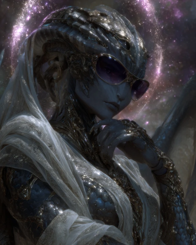 Mechanical Alien Female Cosmic Warrior