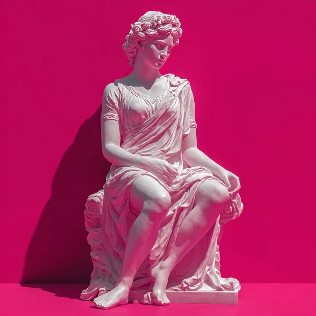 Aphrodite Statue Pink Plastic Detailed