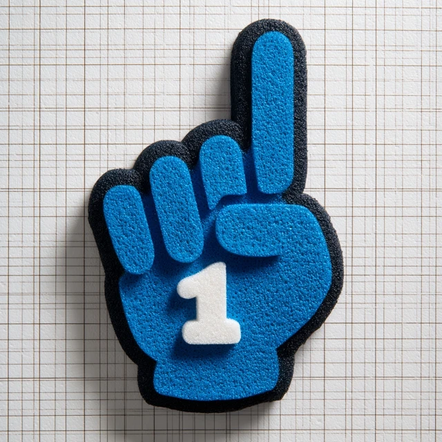 Foam Finger Illustration Fan Cheering Symbol Number 1