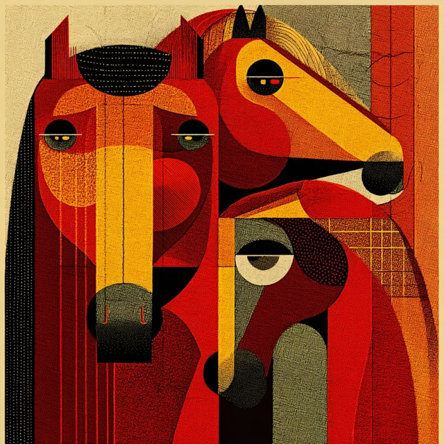 Strange and Beautiful Horses by Josh Agle