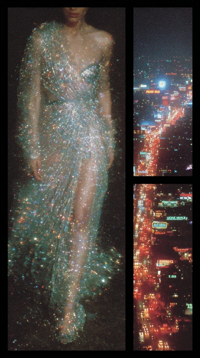 Cyberpunk Fashion with Neon Lights and Glitter