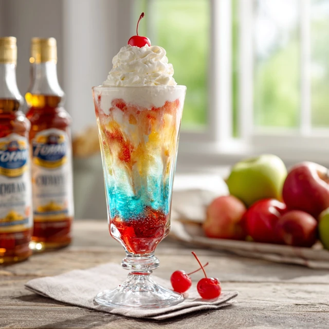 Italian Cream Soda Refreshing Drink Cherry Whipped Cream