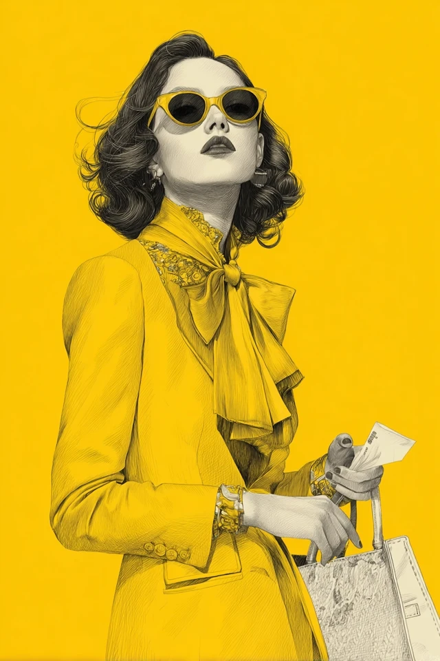 Fashion Illustration Woman Saving on Everything