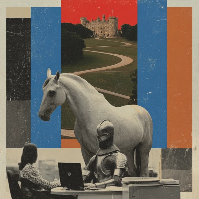 Knight in Office Arthouse Magazine Cover Art