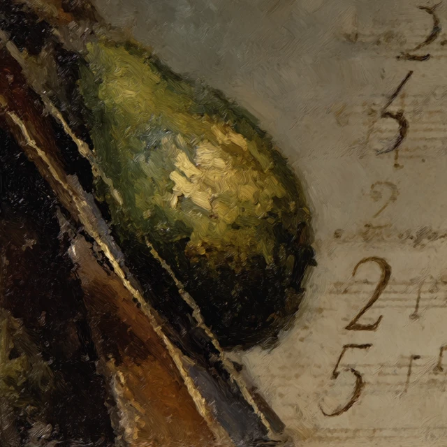 Abstract Painting Violin and Numbers