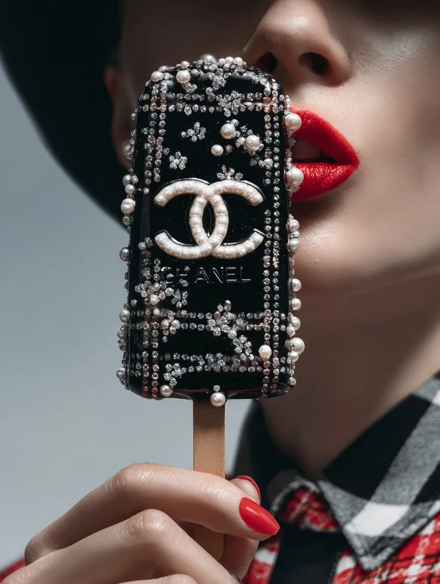 Chanel Popsicle Luxury Dessert Pearls Diamonds