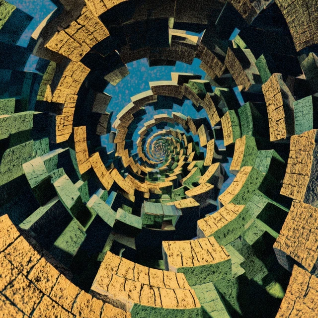 Impossible Looping Staircase Surreal Geometry 3D Art