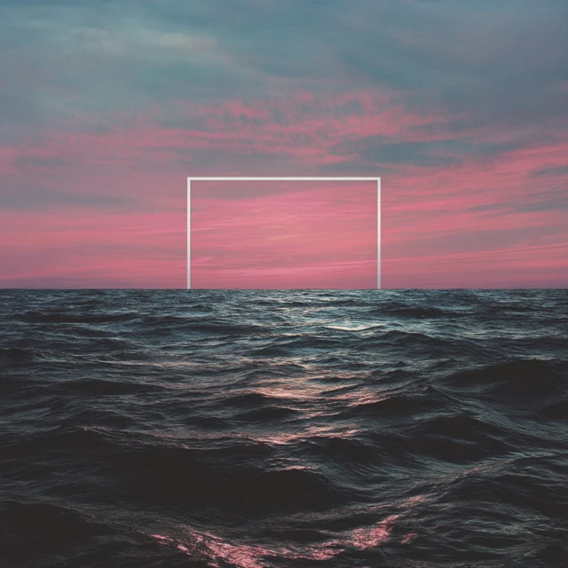 Black Ocean Pink Sunset Album Cover Art