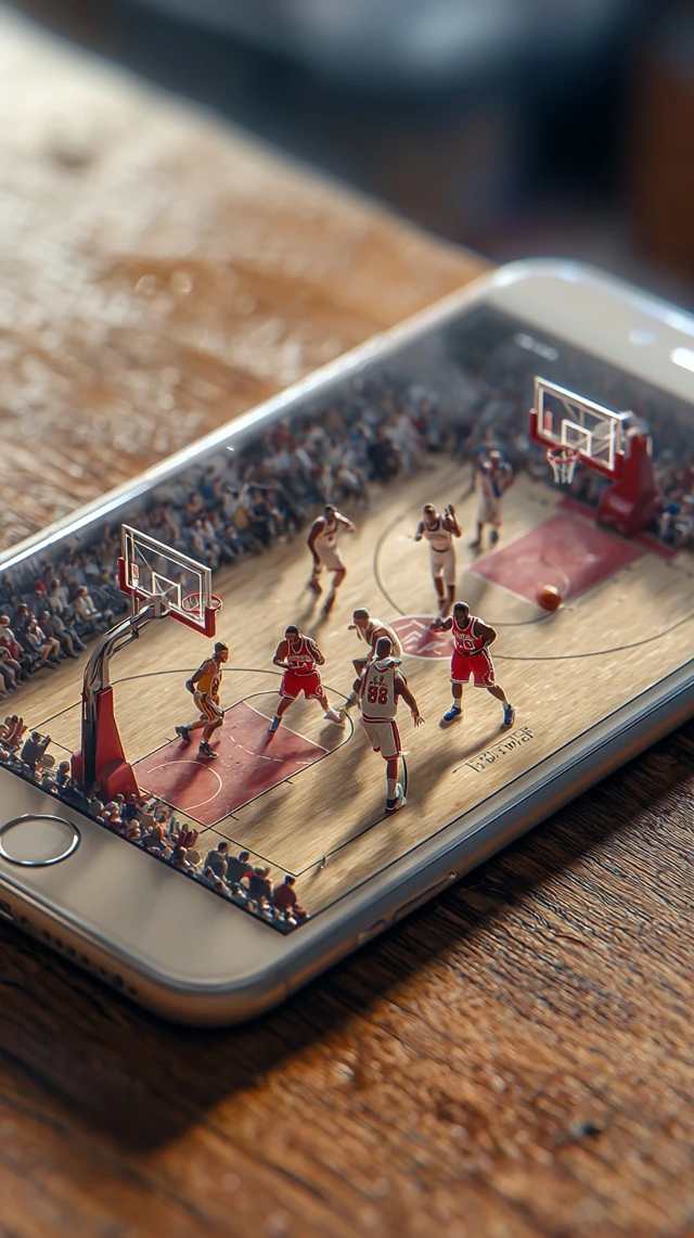 iPhone Basketball Game On Wooden Table