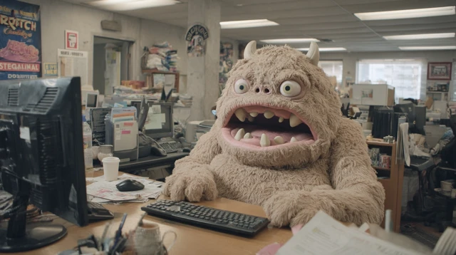 Funny Workplace Monster Snapshot
