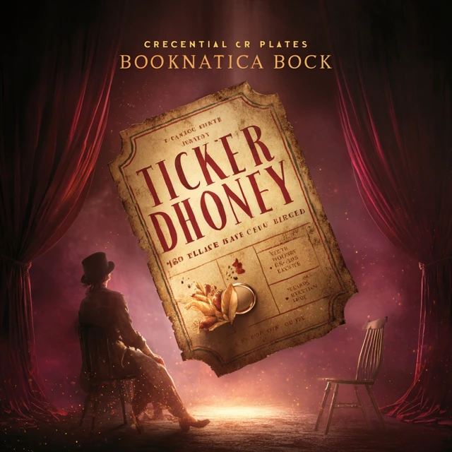 Theatrical Book Cover Design Vintage Ticket