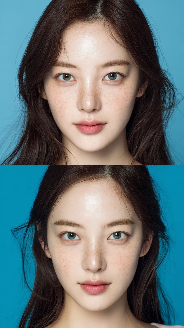 Korean Woman Before After Skincare Freckle Removal