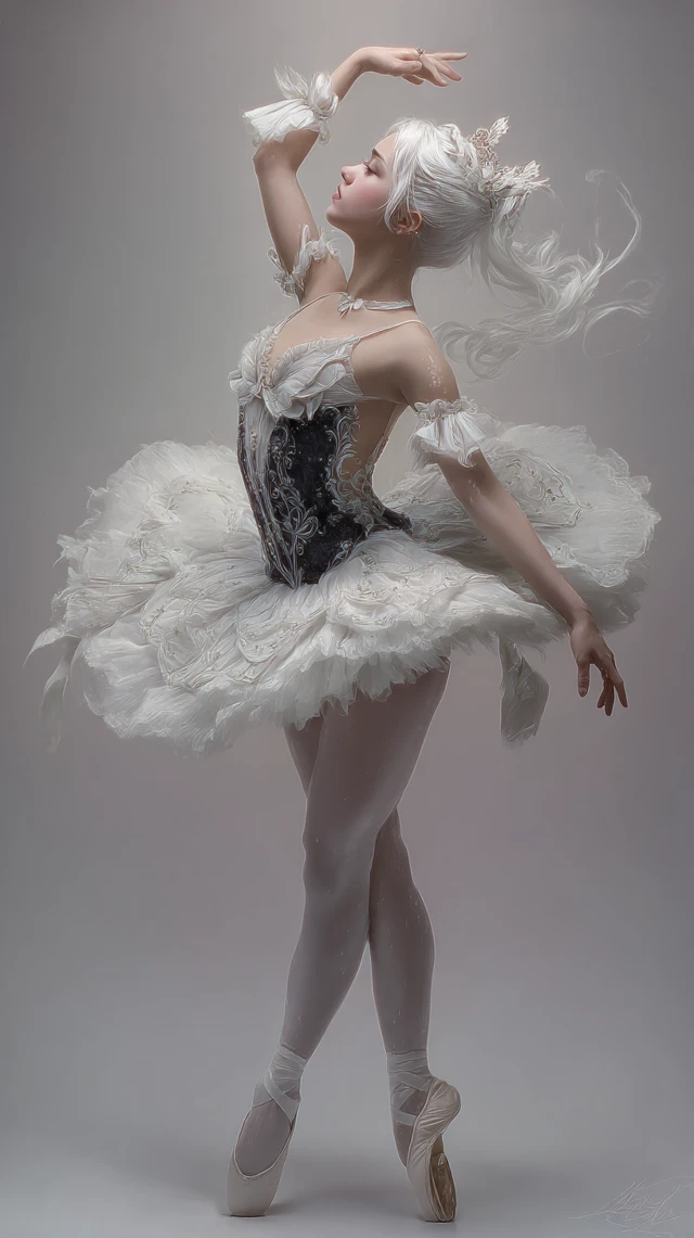 White Haired Ballerina Ballet Art