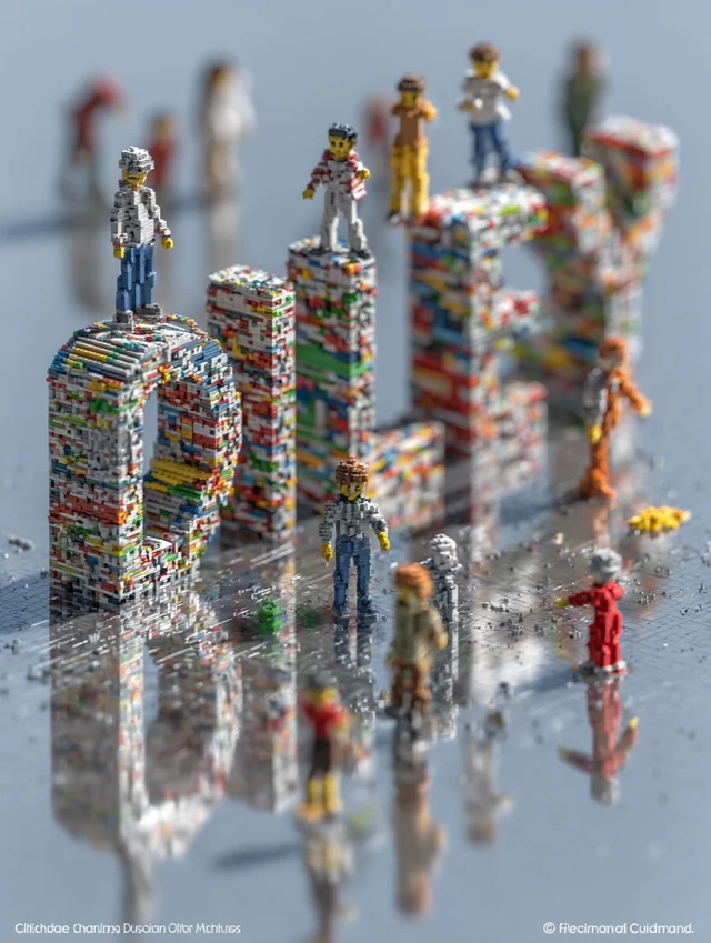 Lego Art Childrens Day June 1st Sculpture 3D Rendering